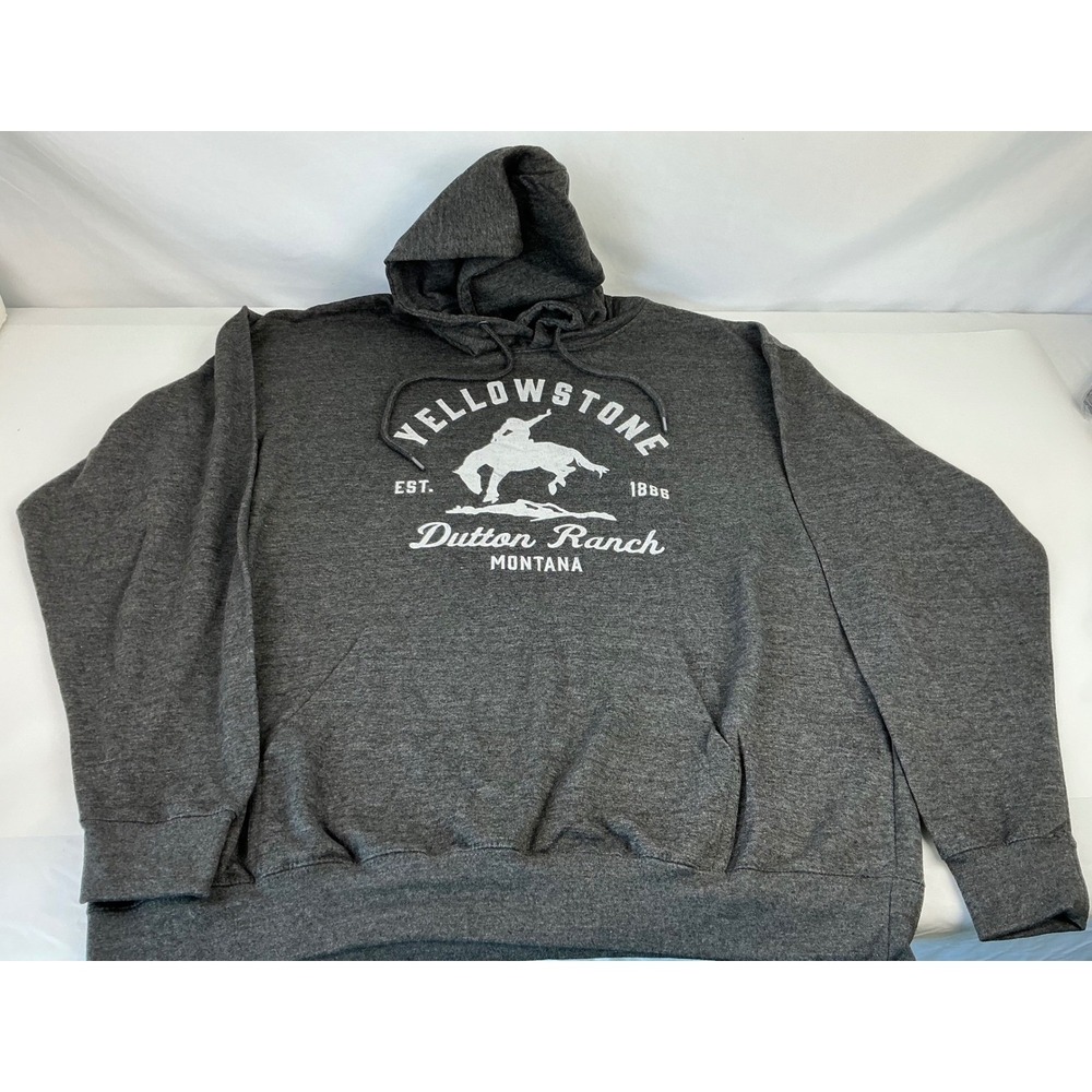 NWOT Yellowstone Dutton Ranch Montana Gray Hoodie Mens 2XL Cowboy Western - Picture 2 of 13